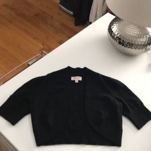 Girls Aqua Cashmere Cropped Sweater